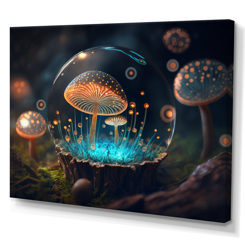" Ancient Alchemy Magical Mushrooms I ", 12" H x 20" W x 1" D, Wrapped Canvas