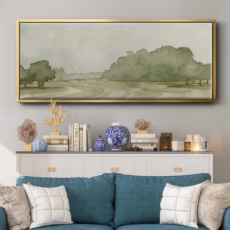 On Course II- Framed Canvas, 12" H x 30" W