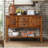 46'' Solid Wood Sideboard Console Table With 2 Drawers And Cabinets And Bottom Shelf, Retro Style Storage Dining Buffet Server Cabinet For Living Room Kitchen Dining Room(Brown)-400549193
