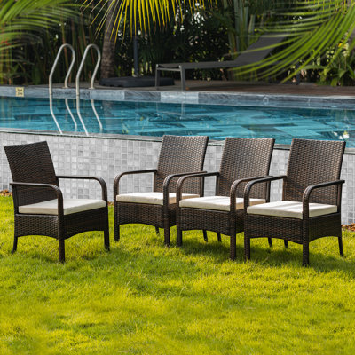 Lithe Patio Furniture Set Wicker Dining Chairs
