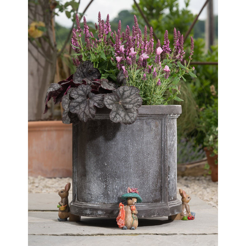 Amis Stone Weather Resistant Planter Feet, Light Brown/Blue/Red