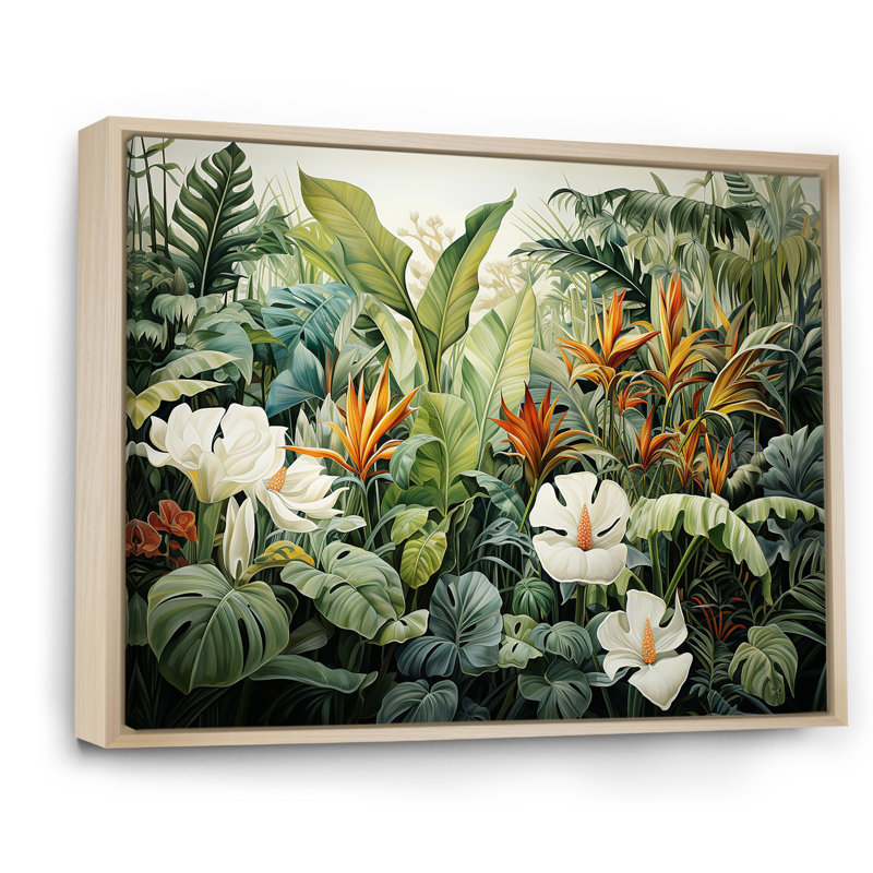 Décoration murale blanche botanique contemporaine Jungle Wonders - Plantes, H 12 po x l 20 po x P 1 po