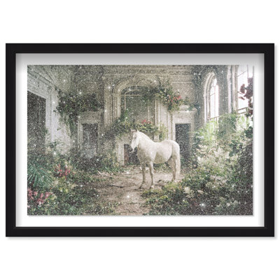Palace Pasture II Shadowbox Animals Print by Oliver Gal, Black Frame, 15 x 10