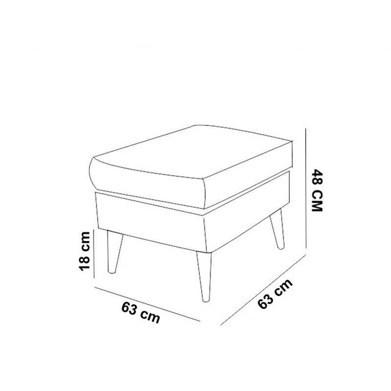 Repose-pieds Oxfield 24,8 po Oxfield, Polyester à 100 % bleu foncé