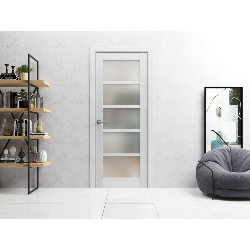 Porte standard lambrissée Quadro, 18 po x 80 po, Blanc nordique