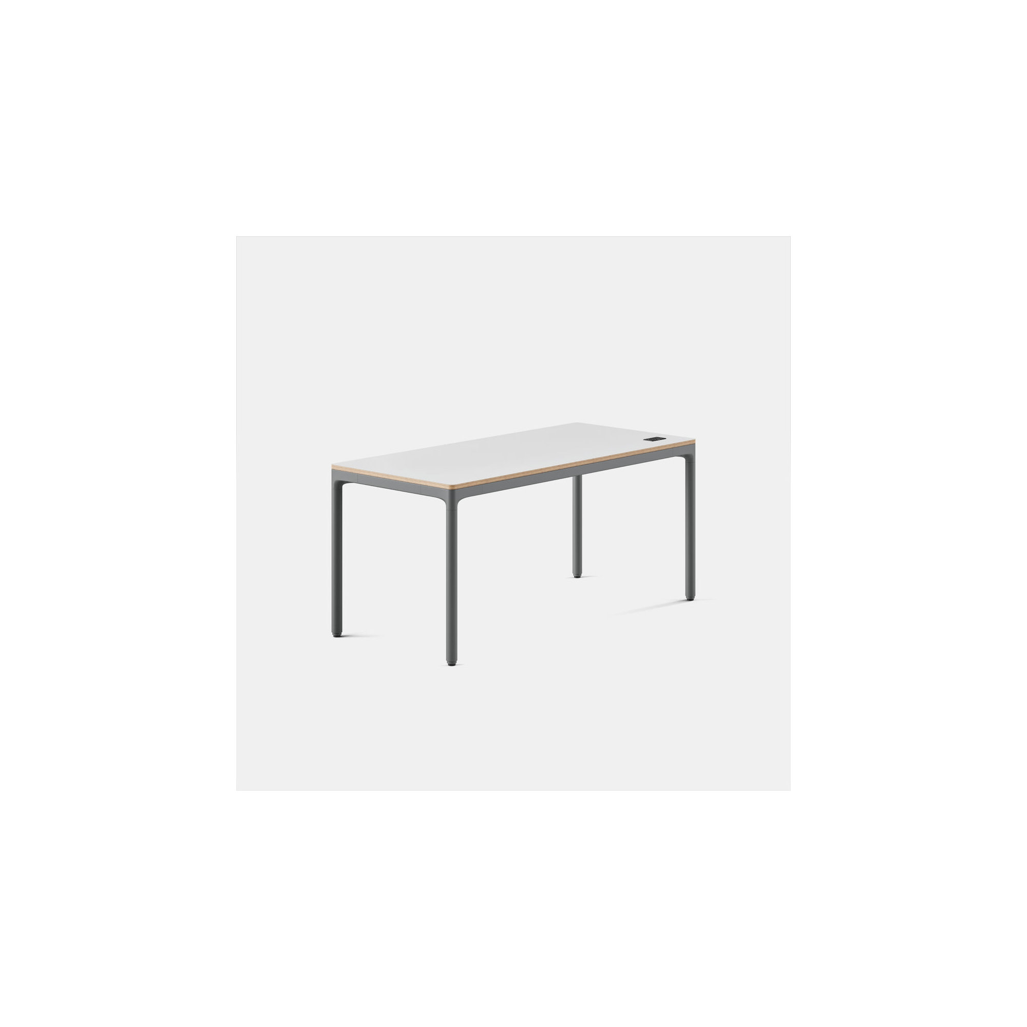 Four Leg Standing Desk, White, Carbon, 44.6" H x 59" W x 27" D