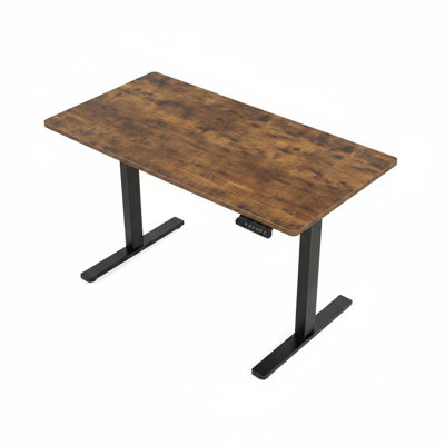Bureau debout électrique, table d'ordinateur à hauteur ajustable avec réglages de mémoire, bureau en bois blanc de 155 lb pour le bureau à domicile et les jeux, 23,6 po x 47,2 po, brun