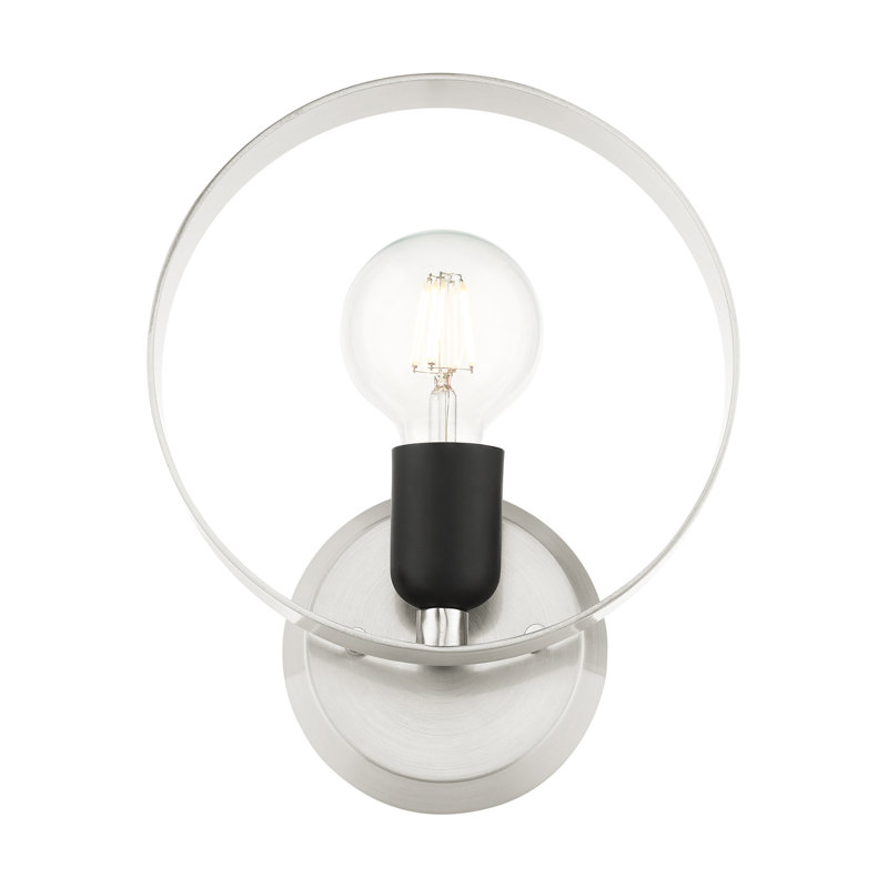 Maubray Steel Armed Sconce, Brushed Nickel