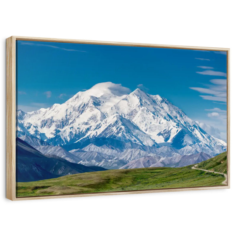 Mont McKinley Denali, Cadre flottant en bois naturel, 40 po x 27 po
