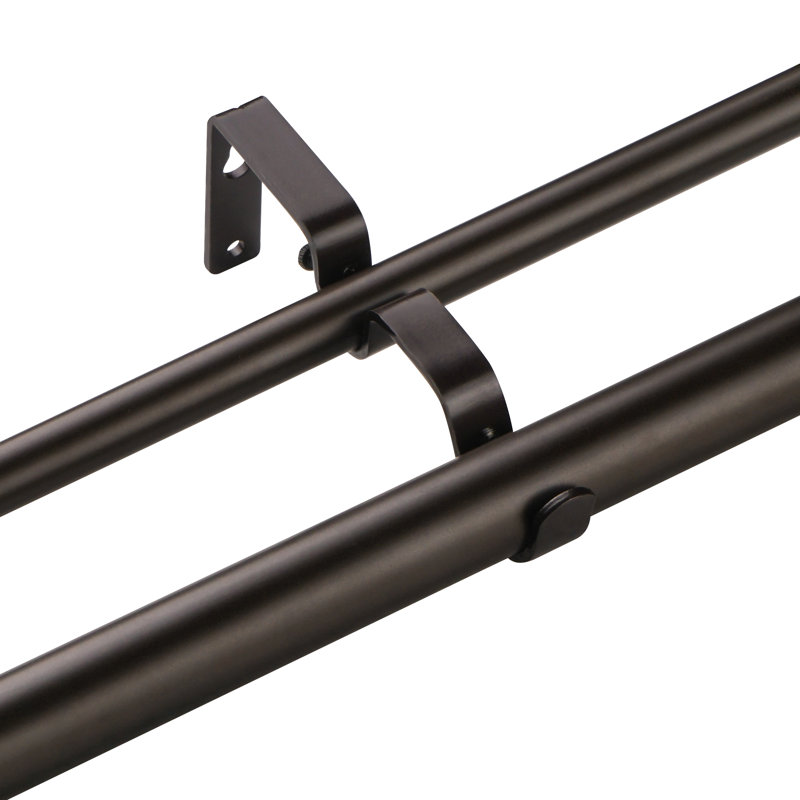 Tringle à rideaux double ajustable Devingo, 28” – 48”, Bronze de Pompéi