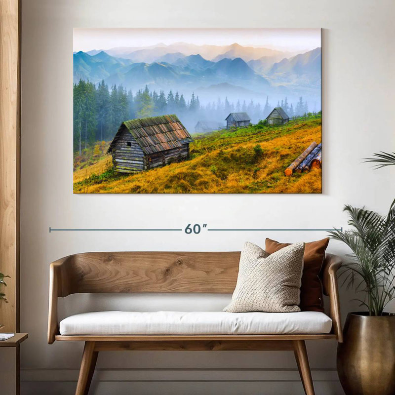 Alvord Hillside Log Cabins, 34" H x 51" W