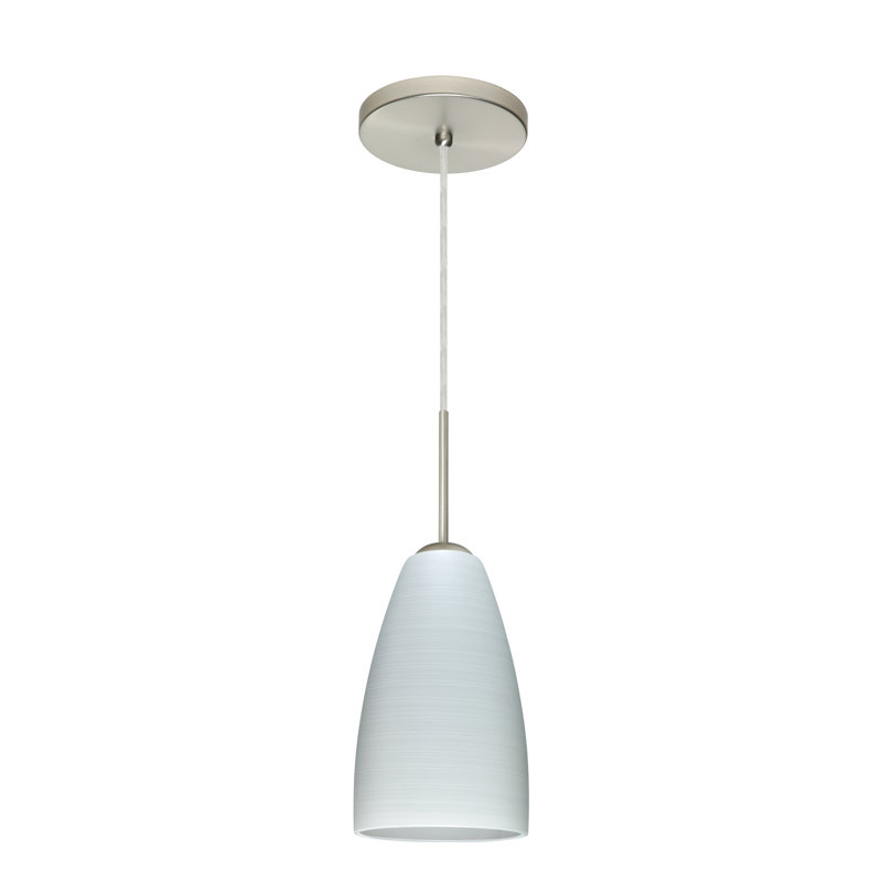 Luminaire suspendu en forme de cloche à 1 lumière Delorme, Bleu cobalt mat, Nickel satiné, Incandescent