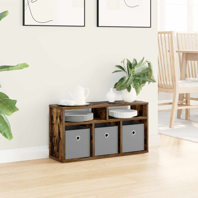 TV Stand, 14.96'' H x 28.35'' W x 8.86'' D, Smoked Oak