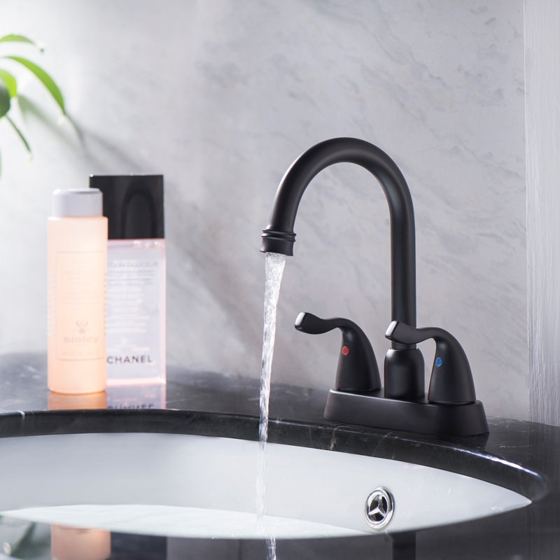 Robinet de lavabo de salle de bain à 2 poignées en acier inoxydable avec bec pivotant