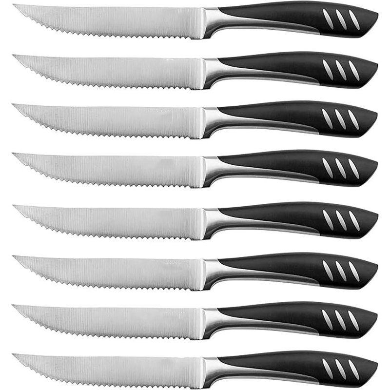 KOGBEL Premium Steak Knife Set Of 8, Kitchen Knife Set With Steel Blades Precisely Cut, Lightweight Steak Knife Set Stainless Steel And Durable, Serrated Steak Knife Dishwasher Safe