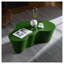 Table basse en fibre de verre de style moderne Mid-Century 50 pouces en vert avec forme organique unique