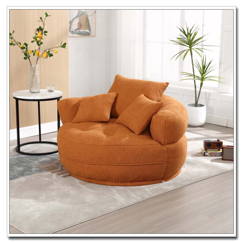 Fauteuil Boucle rembourré, sans assemblage, Orange