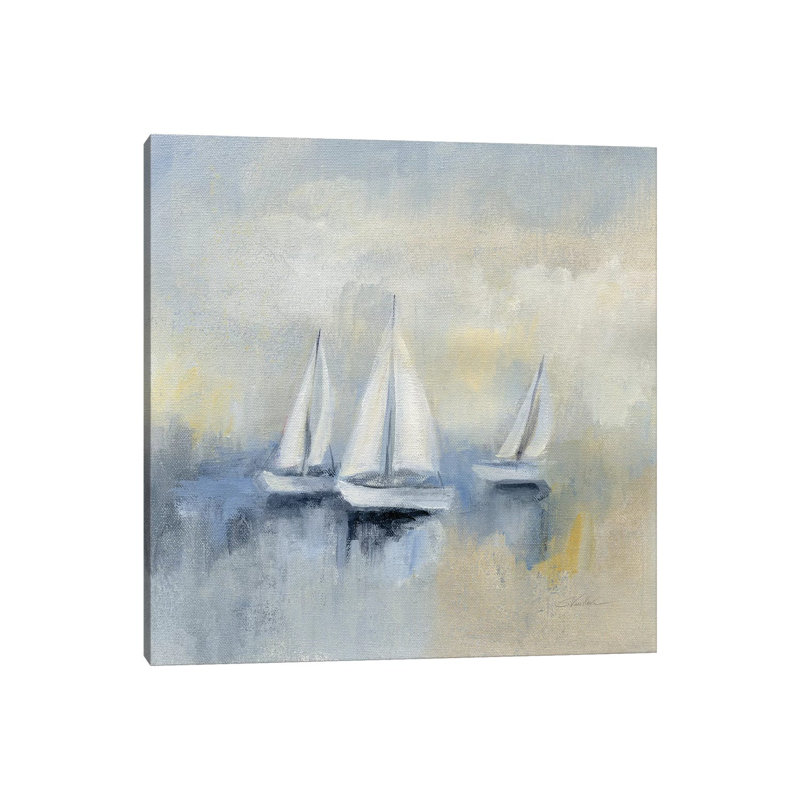 Morning Sail by Silvia Vassileva - Wrapped Canvas Painting, 45.72 cm H x 45.72 cm W x 1.91 cm D