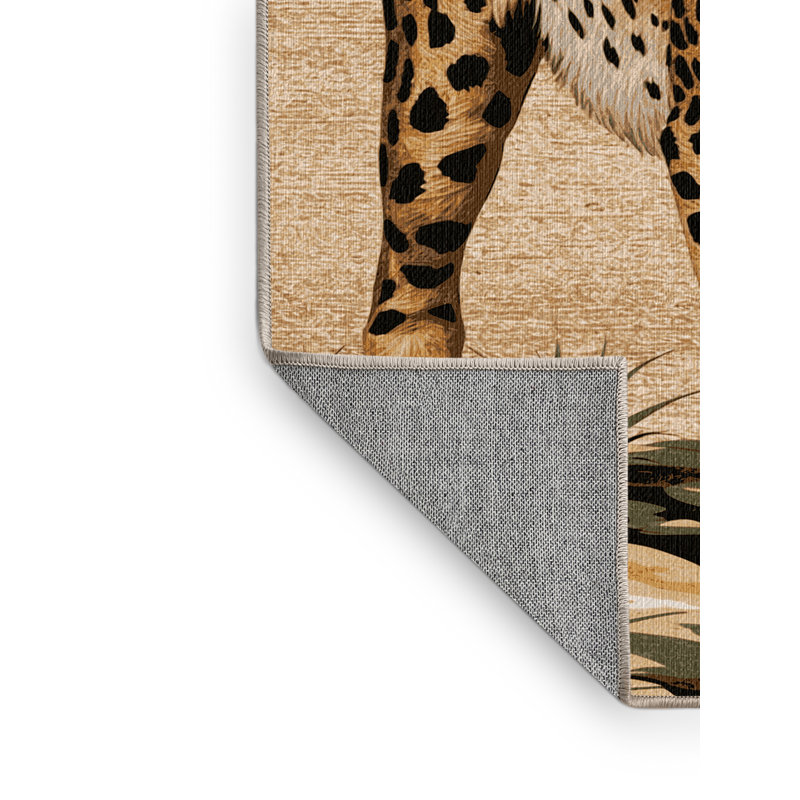 Washable South African Cheetah Big Cats Area Rug, Rectangle 7' x 10'