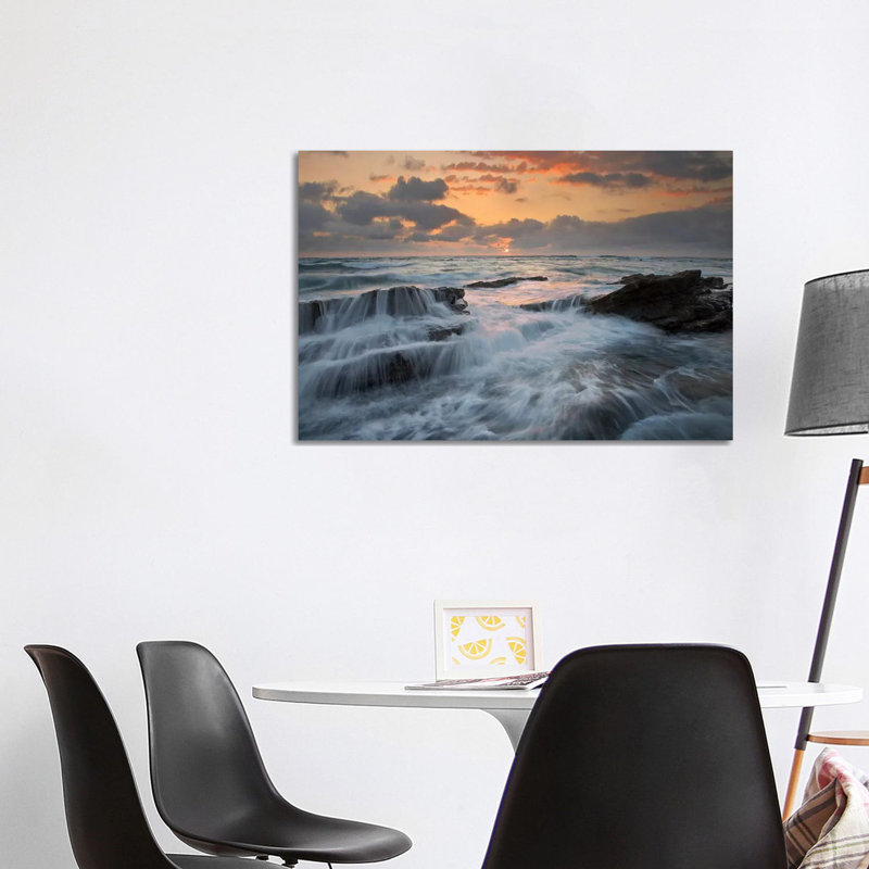 Waves Breaking on Rocks, Playa Santa Teresa, Costa Rica 1 Piece Wrapped Canvas Wall Art, 101.6 cm H x 66.04 cm W x 3.175 cm D