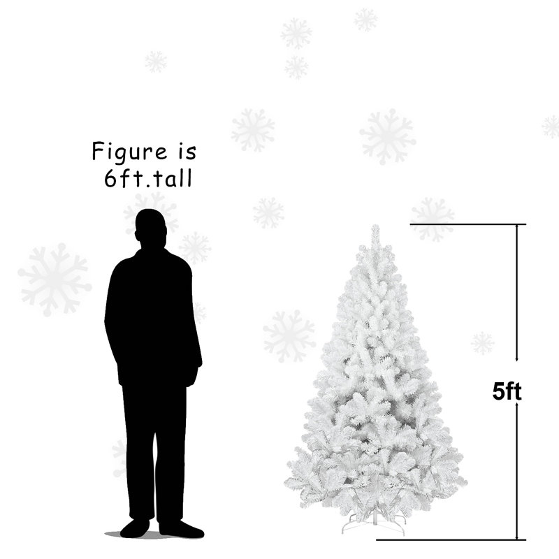 Arbre de Noël 5 pi avec fil mémoire, arbre en PVC artificiel à charnière à 498 pointes, arbre de Noël de Noël facile à assembler pour la décoration intérieure (ornements non inclus)