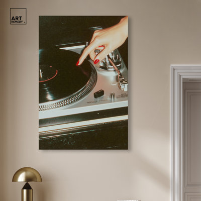 Reproduction d'art sur toile, tourne-disque, 30 x 45