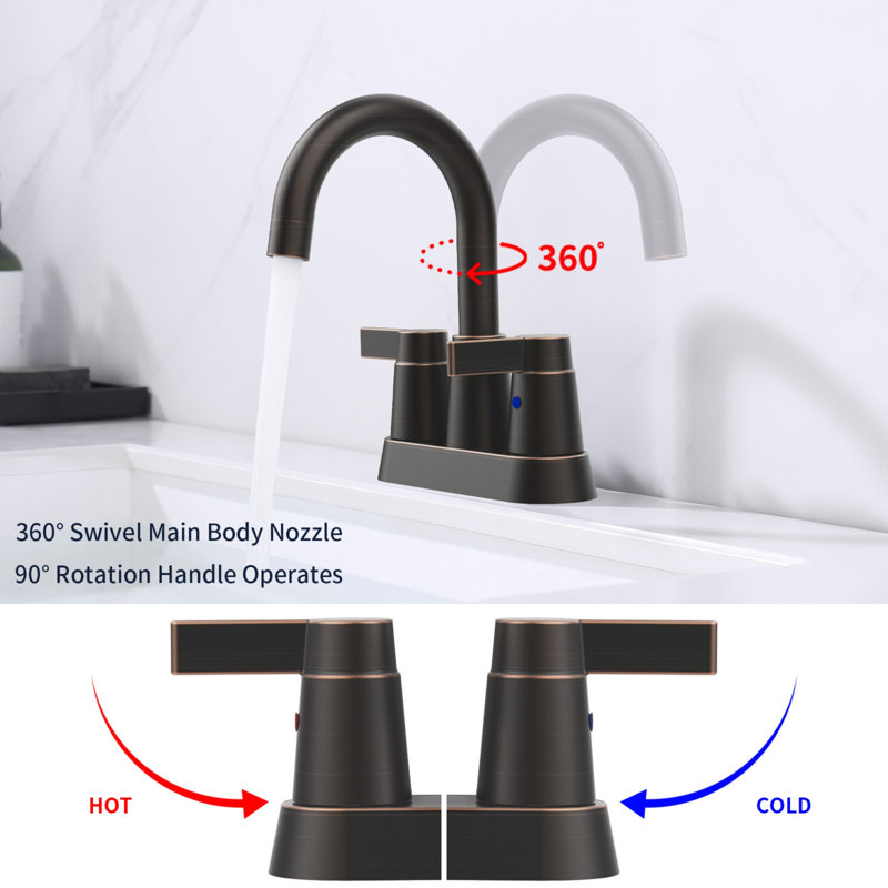 Bathroom faucet with 360 degree turn spout, Oil-Rubbed Bronze