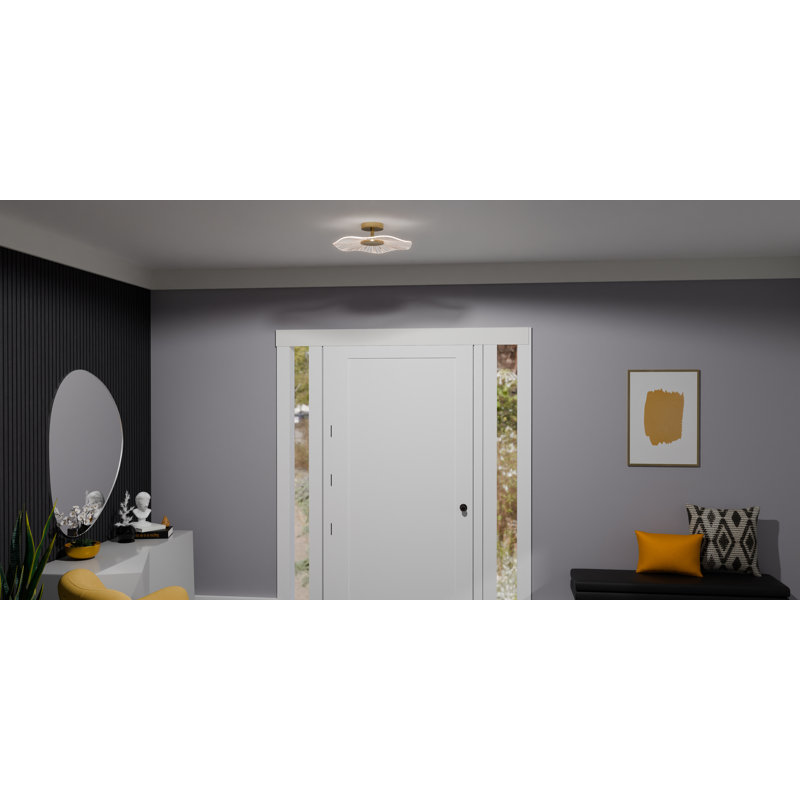 Liette Integrated LED Brushed Gold Semi-Flush Mount