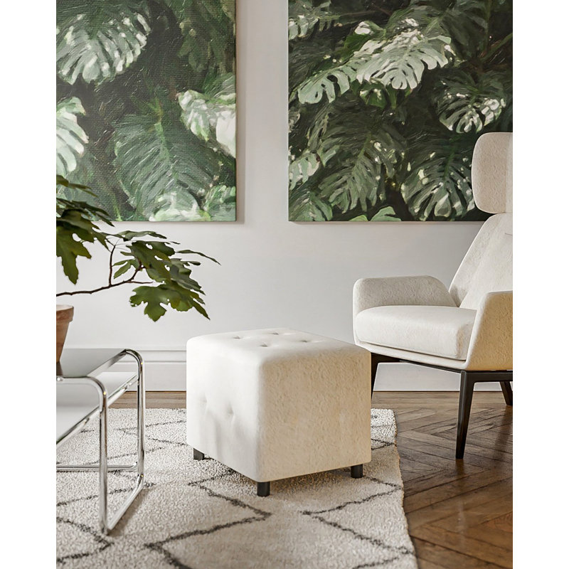 Dinnah 60Cm Wide Rectangle Solid Colour Ottoman