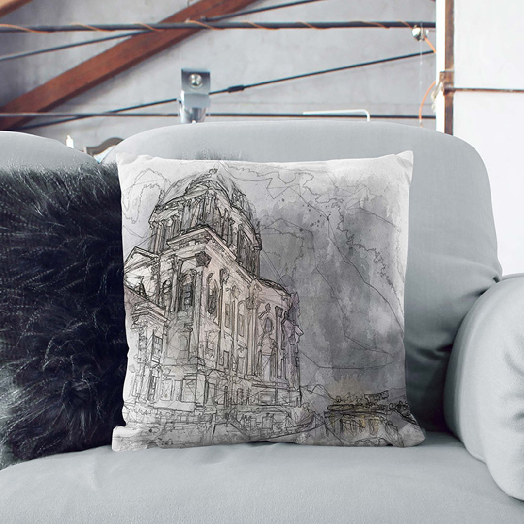 Berlin Cathedral in Germany in Abstract Cushion with Filling
