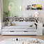 Wooden Daybed With Storage Shelves, Multi-Functional Bed With Trundle Bed And  Study Desk-1403636-1403637