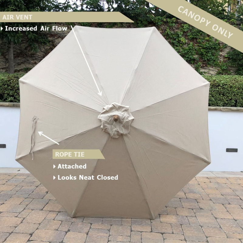 Housse de remplacement de parasol à 6 nervures market, Sunbrella - palette sable