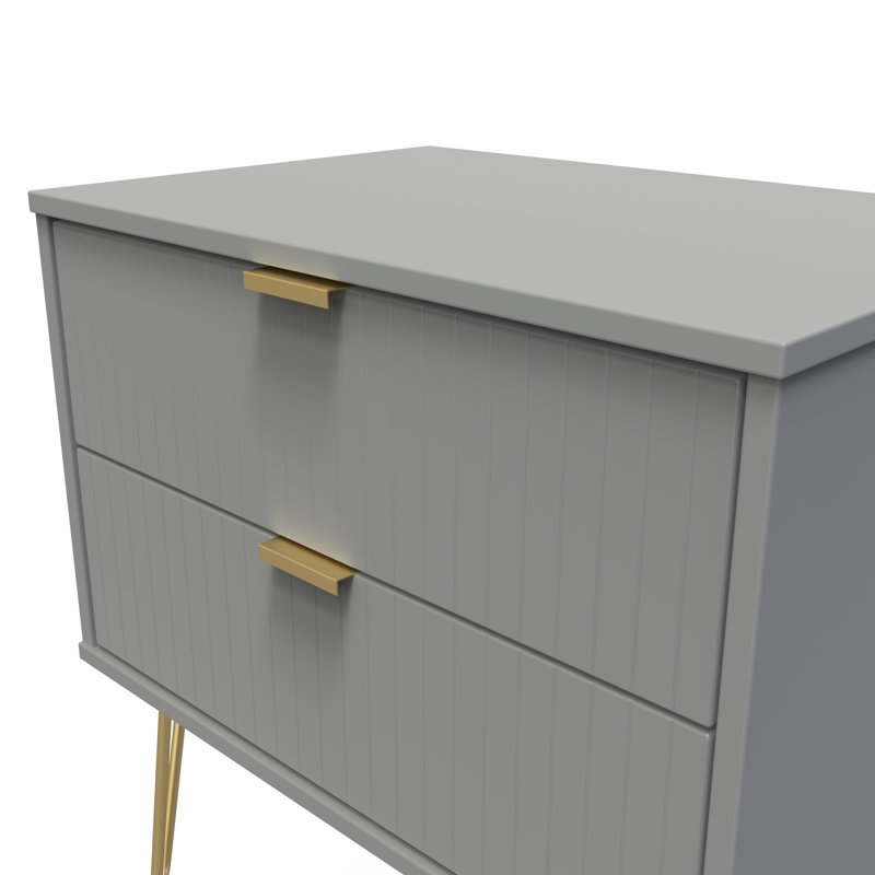 Baudelia 58cm W Manufactured Wood Bedside Table, Grey