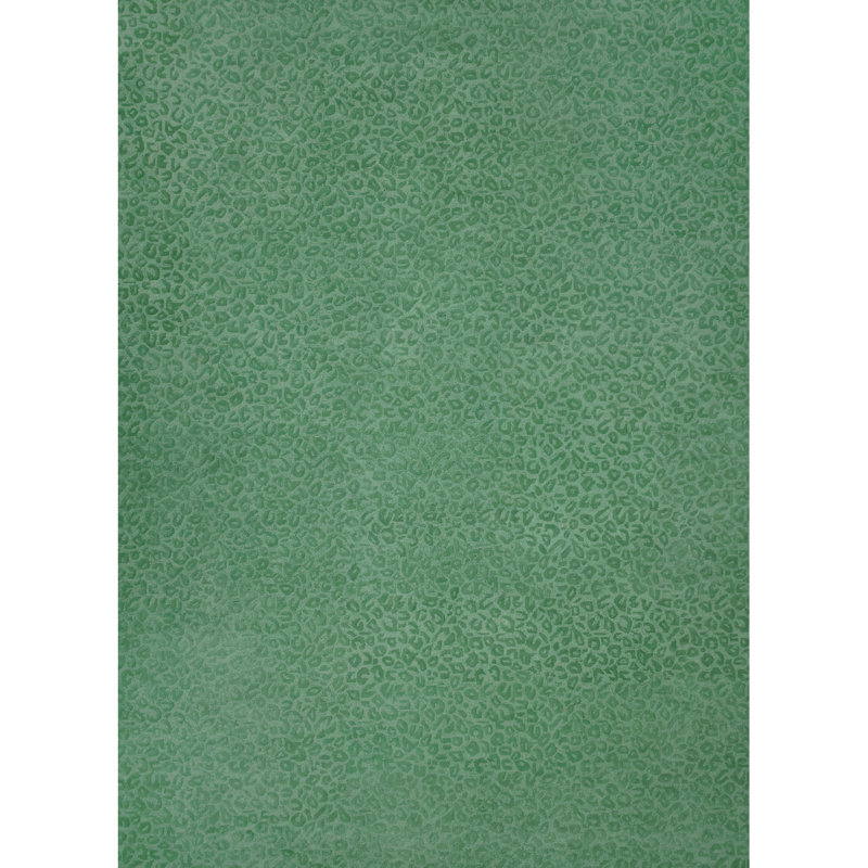 Leopardess Jade Green Hand-Tufted Responsible Wool Rug, Rectangle 8' x 11'