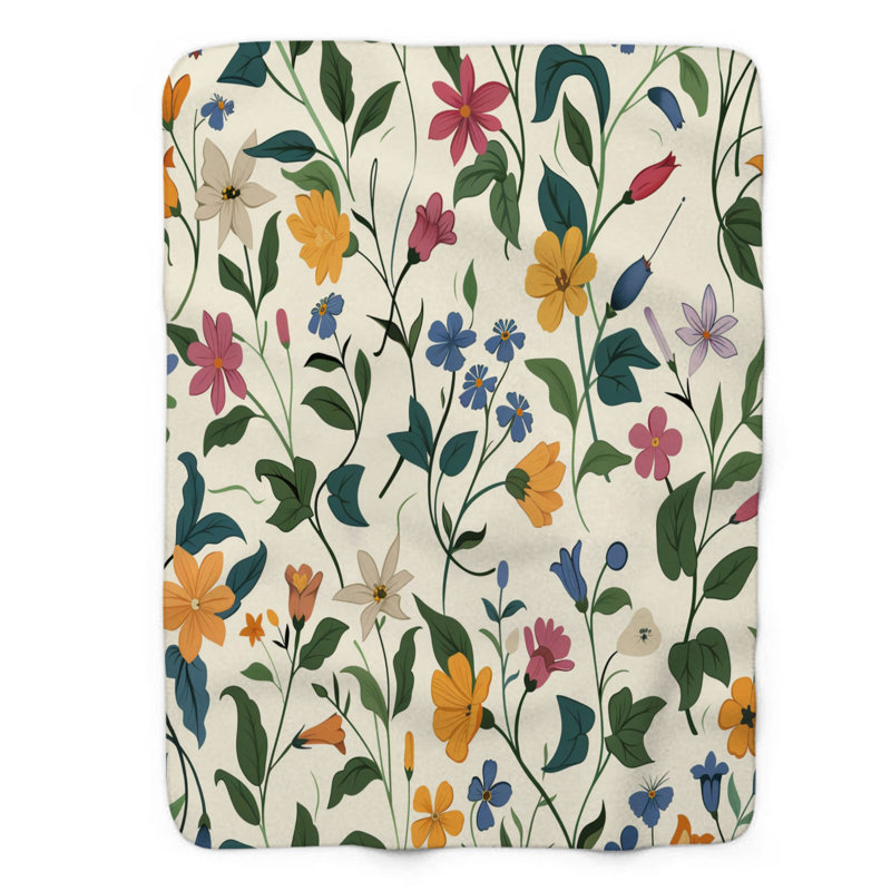 Fresh Floral Displays - 1 Piece Premium Sherpa Blanket, Grand lit