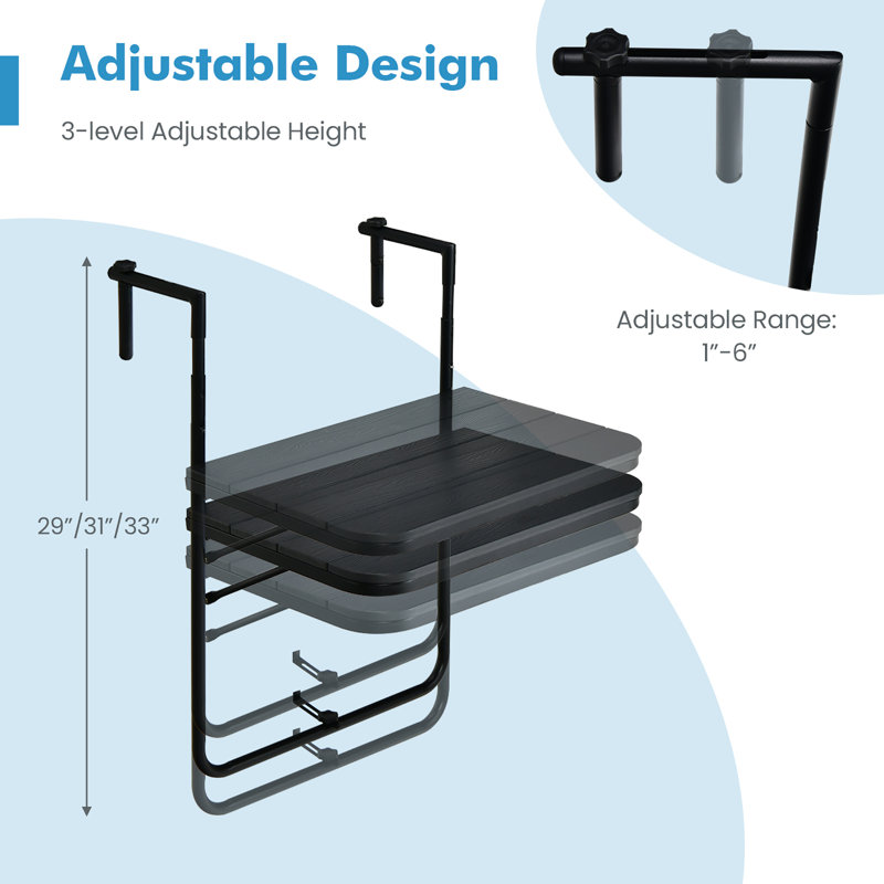 24'' Rectangular Adjustable Folding Table