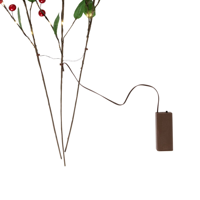Faux Berry/Cranberry/Leaf Branch