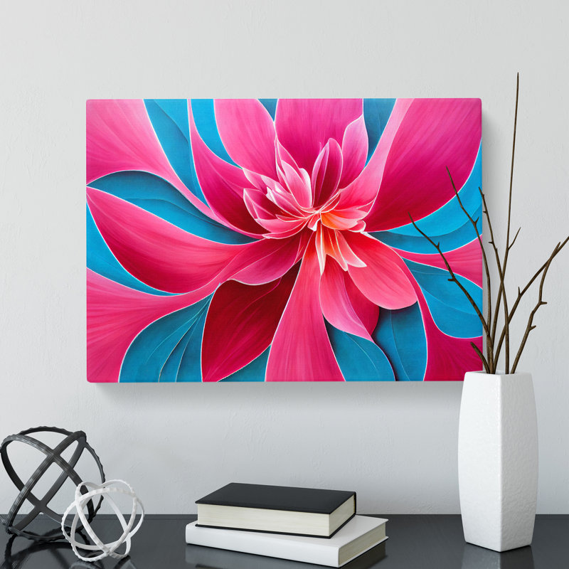 Brilliant Modern Flower Art - Wrapped Canvas, 40cm H x 60cm W x 3cm D