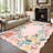 Floral Rug 5x7 Scalloped Rug Washable Rug Non Slip Backing Modern Pink Botanical Rug, Aesthetic Rug, Low Pile Thin Rug, Indoor Soft Rug, Accent Rug Printed Rug for Living Room Bedroom-514607123-514607116