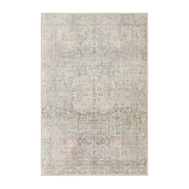 Tapis oriental beige / gris, Rectangle 5 pi x 7 pi