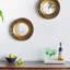 Miroir mural rond 16 po avec cadre en métal doré, miroir d'appoint Mid-Century moderne pour le salon