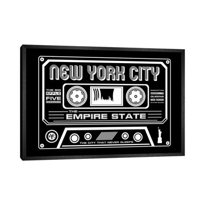 New York City Cassette - Dark Background 1 Piece Wall Art on Canvas