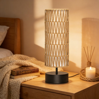 Lampe de table Boho Rattan