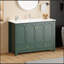 Meuble-lavabo vert 48 po avec lavabo en résine, rangement abondant, portes et tiroirs à fermeture en douceur-1120015765