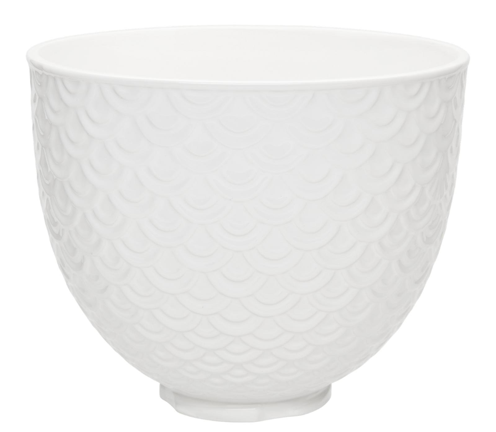 KitchenAid® 5 Quart White Mermaid Lace Ceramic Bowl