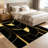 1PC Black and Gold Geometric Circle Striped Art Deco area rugs for Living Room, Soft and Comfortable, Suitable for all seasons, easy-to-maintain, machine washable Indoor floor mat, Under Table Farmhouse suitable for dining room, bedroom, entryway,...-20706719