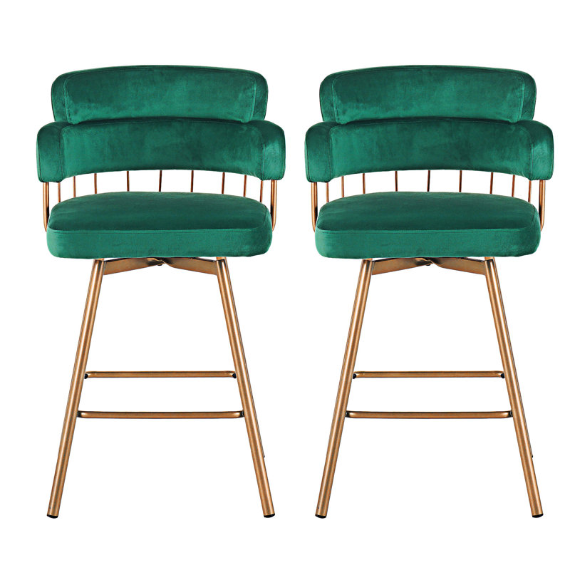 Ensemble de 2 tabourets de bar rembourrés et pivotants à hauteur de comptoir