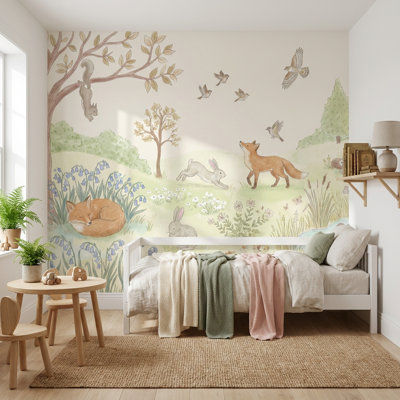 Papier peint animaux renard Shades Of Green