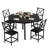 Dining Table Set For 4, Round Kitchen Table And 4 Stool Chair For Dining Room, 44.5inch Drop Leaf Desk, Small Space Saving, Black-313058227-313058228