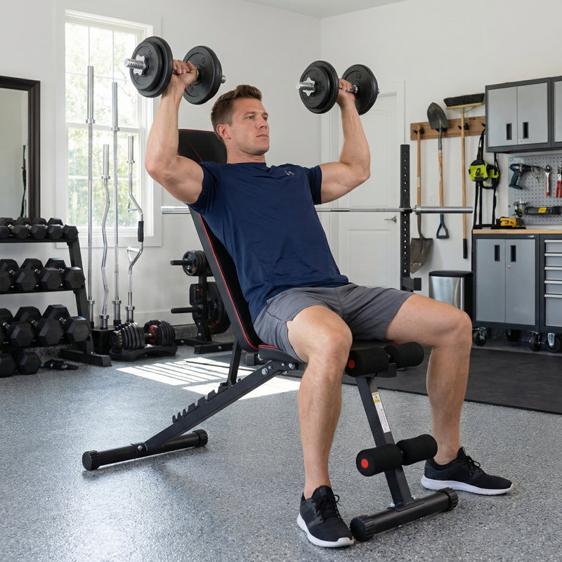 Premium Adjustable Weight Bench - 660LBS Capacity With 8-Position Adjustment & Enhanced Stability Design